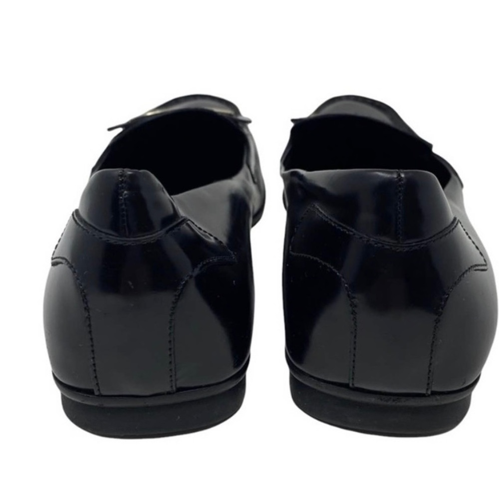 Prada Black Patent Leather Square Toe Loafer Flats with Buckle - Picture 5 of 11